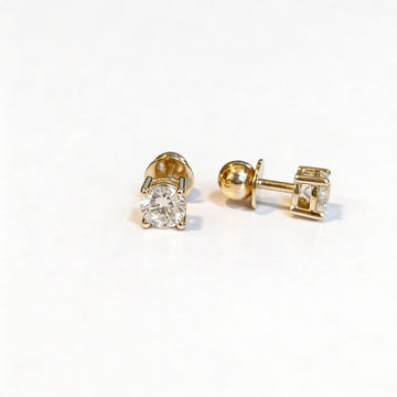 Round Clear Stone Stud Earrings