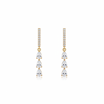 Triple Teardrop Dangle Earrings